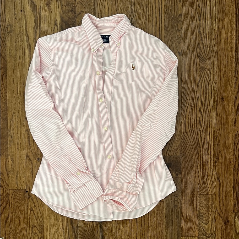 Polo by Ralph Lauren Pink Striped Button Down Shirt